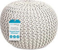 BIRDROCK HOME Round Pouf Ottoman | Cotton Braided Foot Stool by BIRDROCKHOME