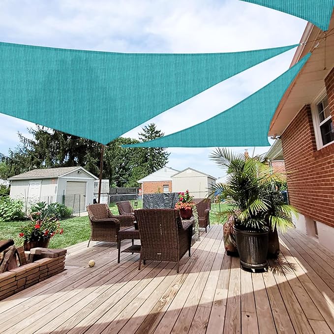 Patio Paradise 8' x 8' x 7'10" Sun Shade Sail Triangle Canopy, Permeable Shade by Patio