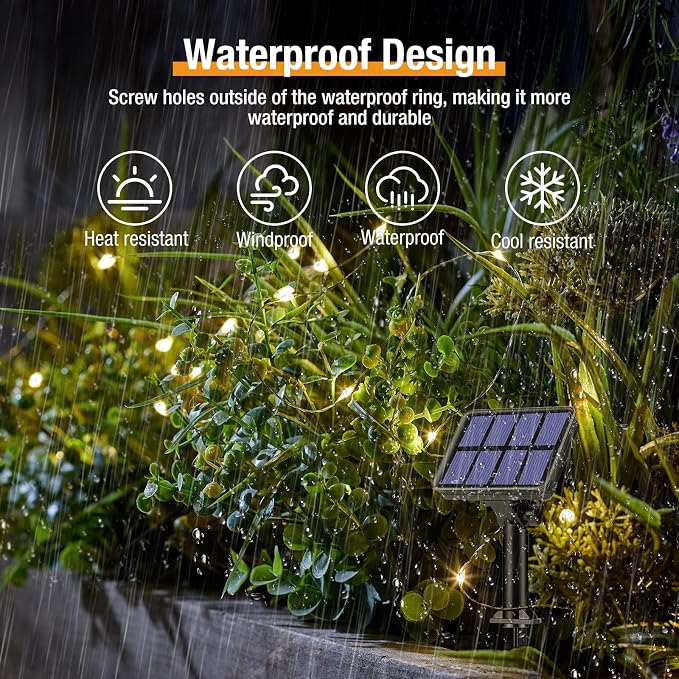 btfarm Solar String Lights for Outside, 6 Pack 198FT 480LED Solar Fairy Lights - Image 3