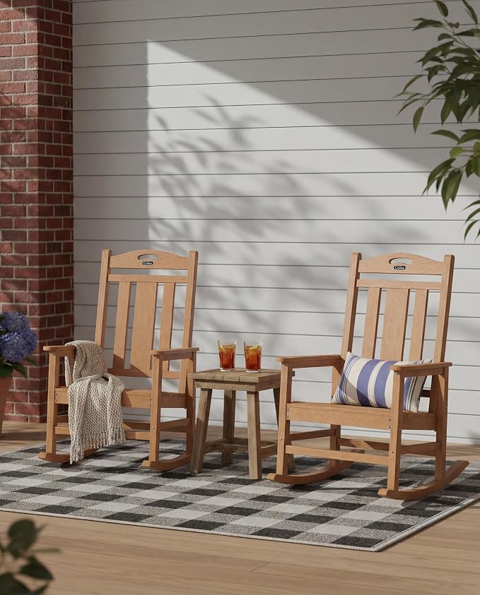 Ciokea Oversized Outdoor Rocking Chairs Set of 4, 380lbs Heavy-Duty Large Patio - Image 2