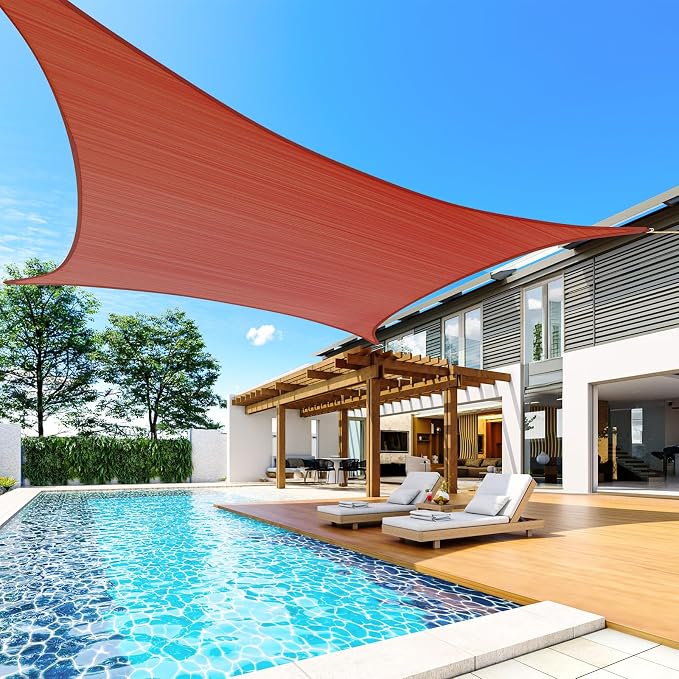 Quictent 20X20FT 185G HDPE Square Sun Shade Sail Canopy 98% UV Block Outdoor - Image 7