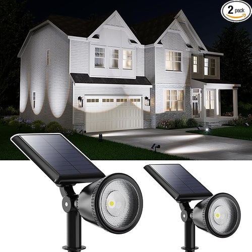 2 Pack Solar Powered Spot Lights Outdoor Waterproof Super Bright LED Yard by FALOVE