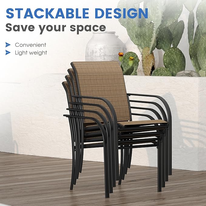 VICLLAX Patio Dining Set for 6, Outdoor Furniture Set Includes 63" Rectangle - Image 5