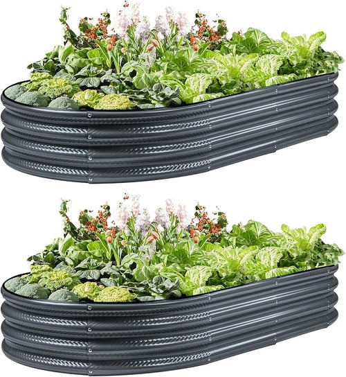 2 Pack Raised Garden Bed Kits, Easy Assembly Metal Raised Bed by Gartist