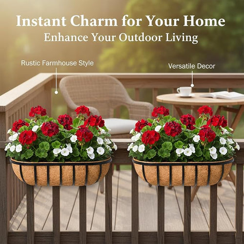 16“ Window Box Railing Planter - Image 2
