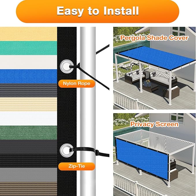 Artpuch Outdoor Pergola Shade Cover 7' X 15' Sun Shade Cloth - Image 5