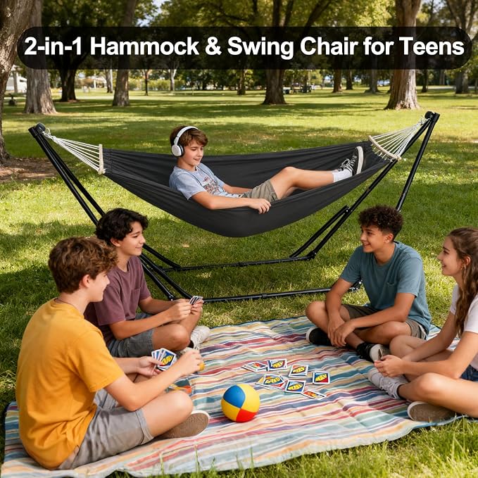 2-in-1 Hammock & Swing Chair for Teens – Adjustable Folding Chair - Image 7