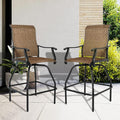 LEVELEVE Patio Bar Set 2pcs Swivel Bar Stools Outdoor Bistro Textilene by Enjoyyourlife