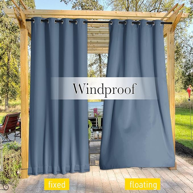 NICETOWN 2 Panels Weighted Outdoor Curtains - Image 6