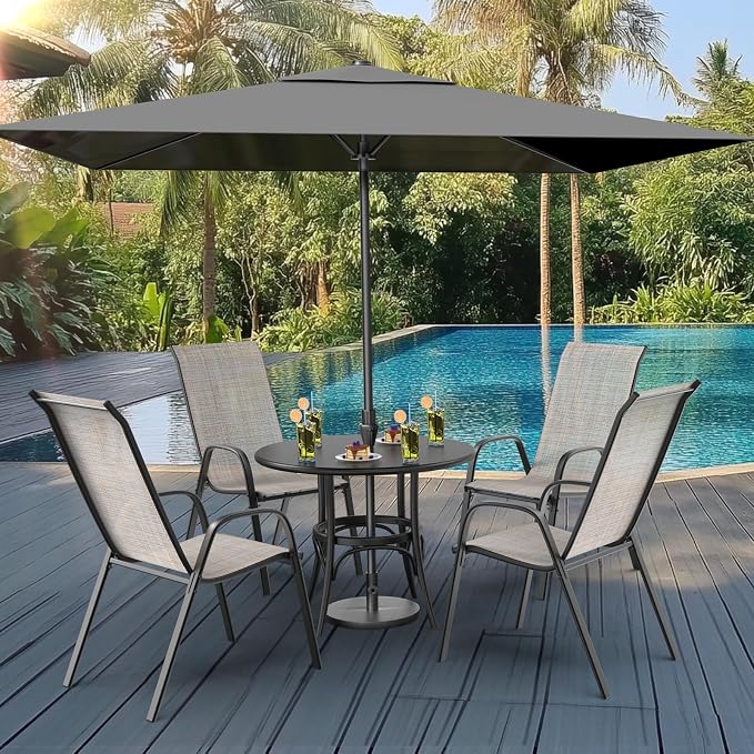 VINGLI Patio Chairs Set of 2 – Stackable Outdoor Dining Chairs - Image 2