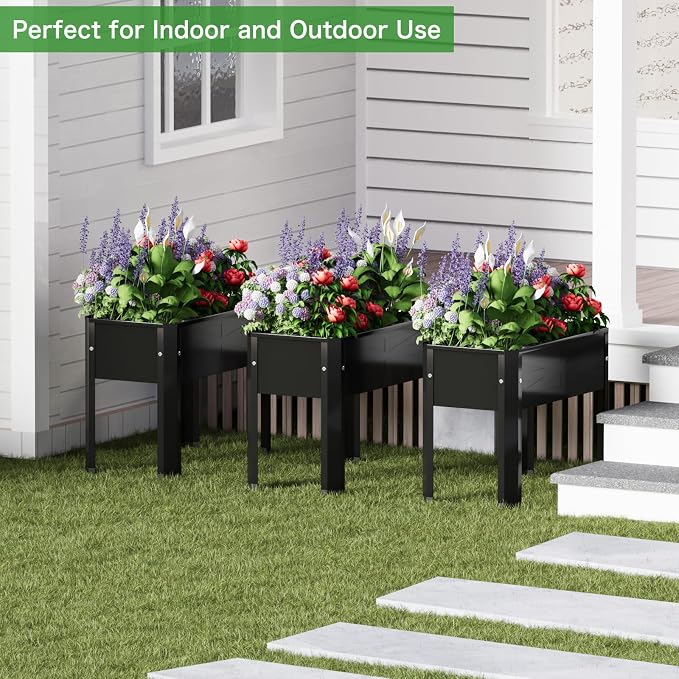 Raised Garden Bed with Tall Legs, Elevated Metal Planter Box - Image 3