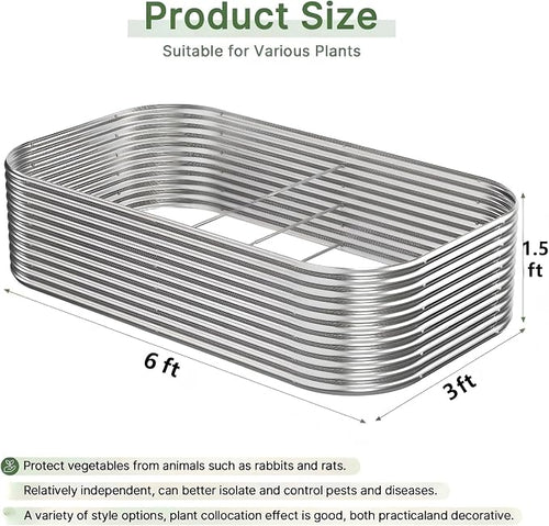 2 PCS Tall 6x3x1.5ft Galvanized Raised Garden Bed Outdoor, Metal Garden Bed - Image 2