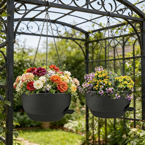 2 Pack 12 Inch Self Watering Hanging Planters - Image 2
