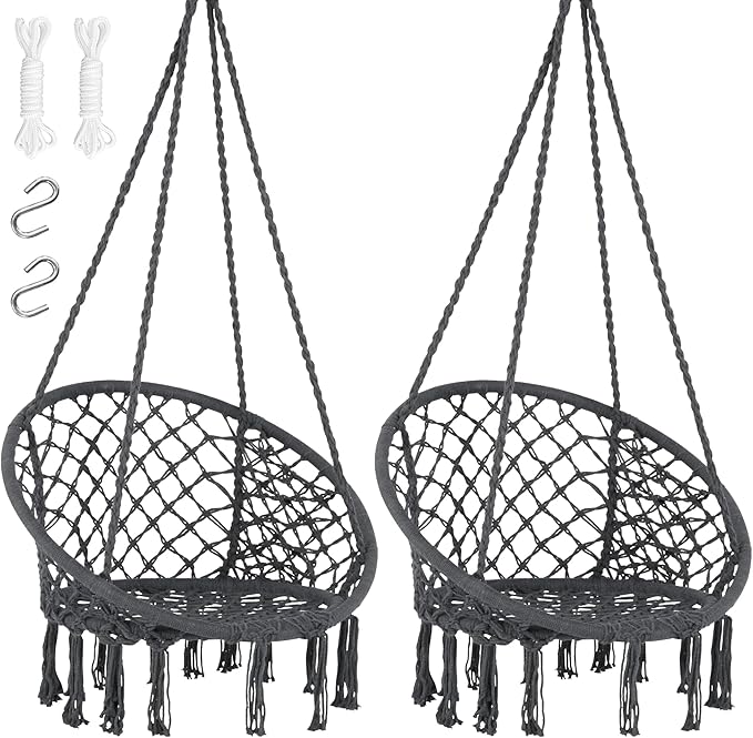 SUNCREAT Hammock Chair Hanging Macrame Swing by SUNCREAT