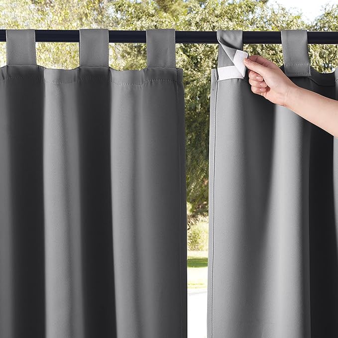 NICETOWN 2 Pieces Extra Wide 84" Outdoor Curtainss by NICETOWN