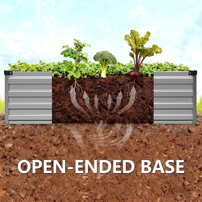 Vengarus 8x2x1FT Galvanized Raised Garden Bed-Outdoor Planter Box - Image 3