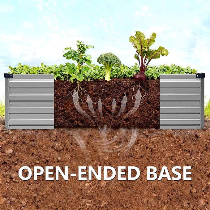 Vengarus 6x3x1FT Galvanized Raised Garden Bed Kit, Outdoor Metal Planter Box - Image 3