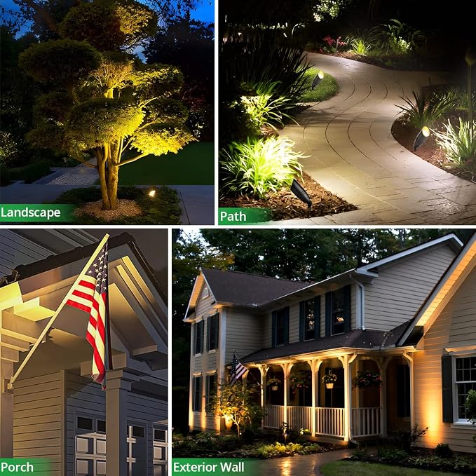 wowlite Low Voltage Spot Lights Outdoor LED 4 Pack, Die-cast Aluminum Landscape - Image 6
