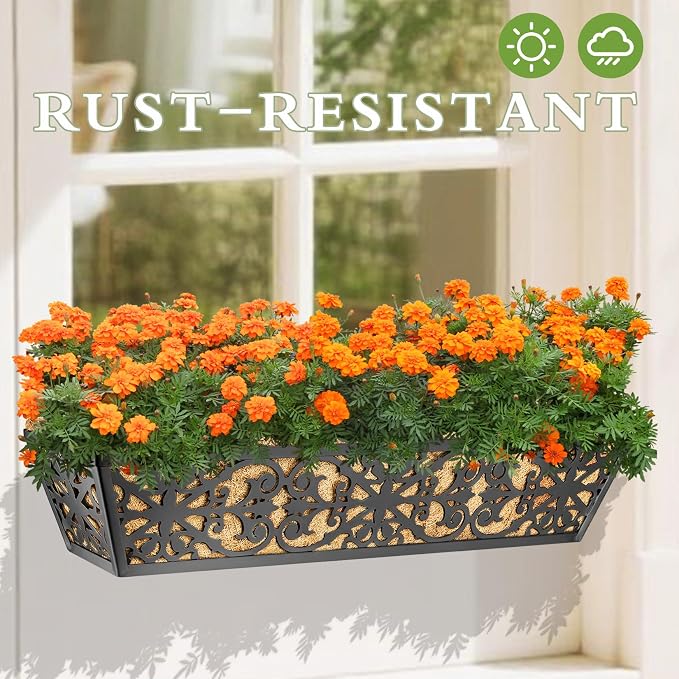 2 Pack 30 Inch Window Boxes Planters Railing Planter Box - Image 8