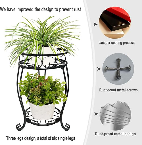 2 Pack 19.2 inch Metal Plant Stand Rack - Image 2