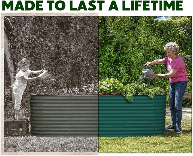 Plant & Plot Galvanized Raised Garden Beds Outdoor // 8×2×2 ft Planter Raised - Image 3