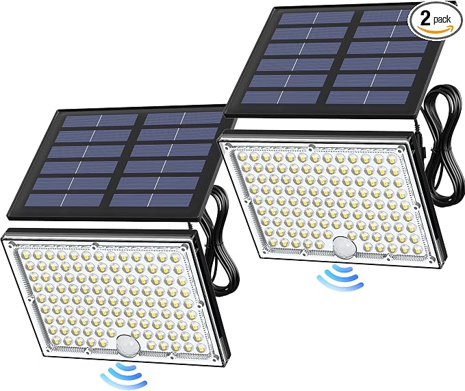 JACKYLED Motion Solar Lights Outdoor, 113 LED Cool White Bright Solar Flood by JACKYLED