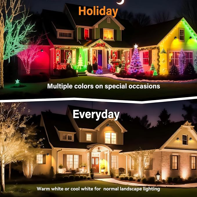 RGBW 8W LED Spotlight with Remote, 16 Color Changing Landscape Lighting - Image 6