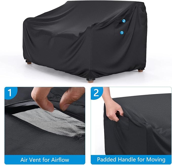Mrrihand Heavy Duty Patio Sofa Cover Waterproof, Mrrihand 3-Seater Outdoor Sofa - Image 3