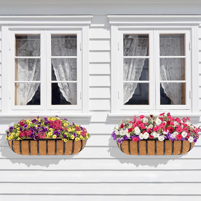 Y&M 30-Inch Window Planter Box 2Pcs Iron Deck Railing - Image 7