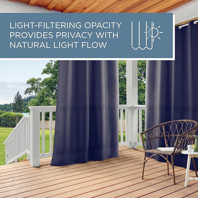 TOWN & COUNTRY BASICS Cabana Solid Heavyweight Indoor Outdoor Curtains - Image 8