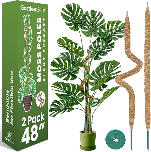 2 Pack 48'' Bendable Moss Pole Monstera Plant Support by Sproot