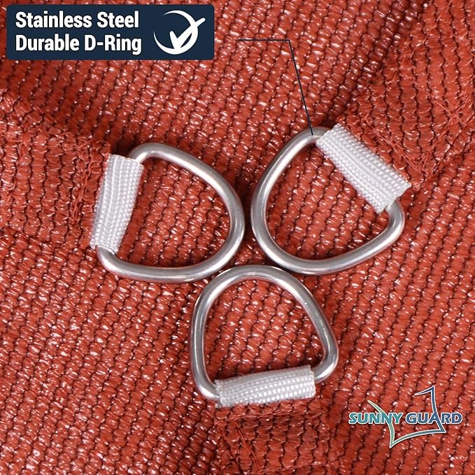 SUNNY GUARD Custom Size 18'x28' Rectangle Terra Red UV Block Sunshade - Image 6