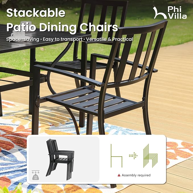 PHI VILLA 5 Pieces Outdoor Dining Set - Image 6