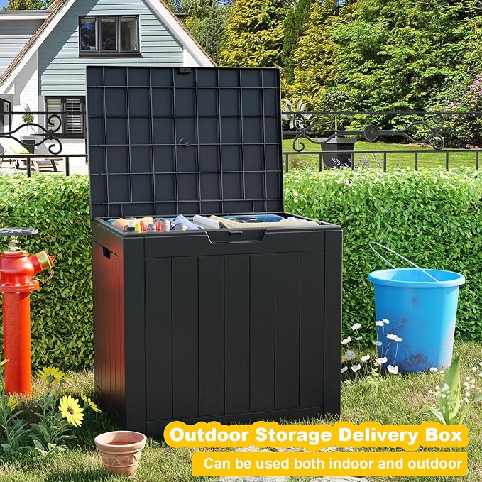 EasyUp 30 Gallon Outdoor Storage Box Waterproof, UV Resistant Outdoor Deck Box - Image 3