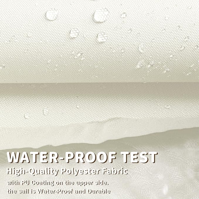 LOVE STORY Right Triangle 6'x12'x13.4' Waterproof Sun Shade Sail Canopy UV Block - Image 7
