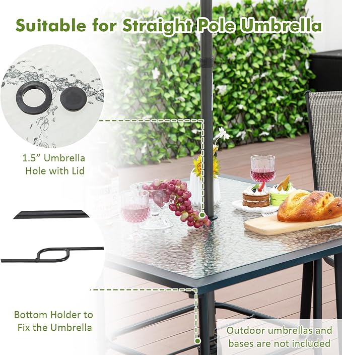 Tangkula 35 Inch Patio Dining Table - Image 7