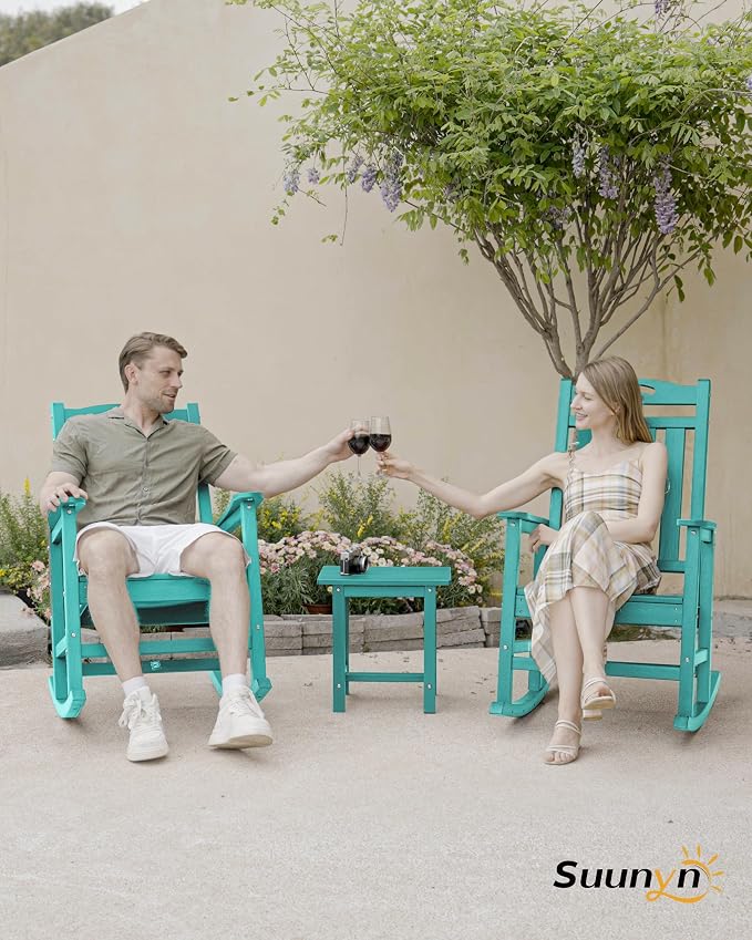 Oversized Rocking Chairs Outdoor Set of 4, High Back Porch Rocking Chair - Image 7
