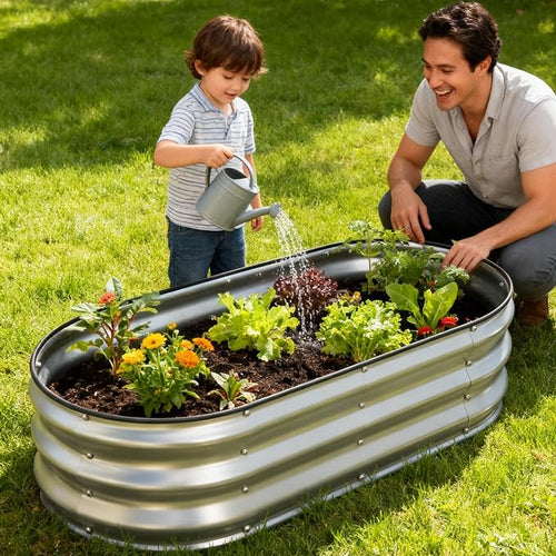 2 Pack 4x2x1FT Galvanized Raised Garden Beds, Raised Garden Bed - Image 2