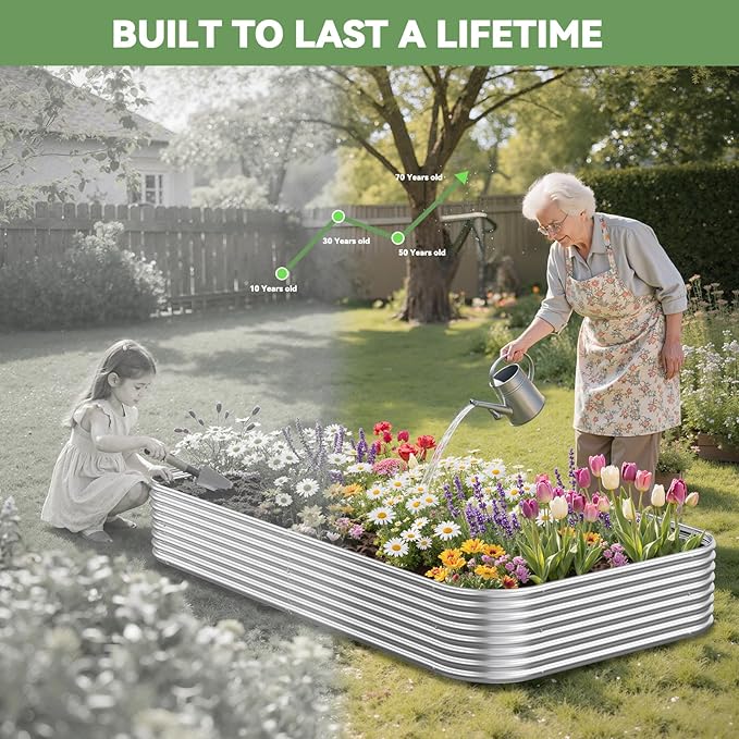 3 Pack 6x3FT Raised Beds for Gardening, Corrugated Galvanized Steel Raised - Image 7