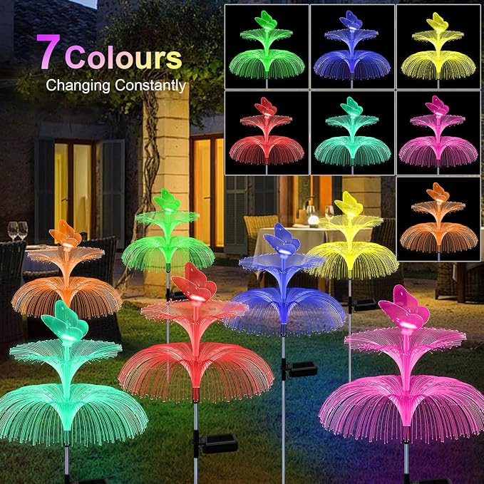 4 Pack Solar Garden Lights, Gardening Birthday Gifts - Image 3