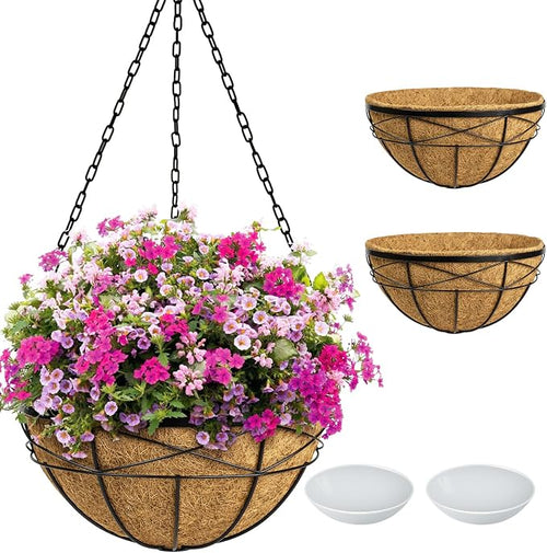 2 Pack 20 Inch Extra Large Deep Hanging Planters by KarlliuHOMEGARDEN