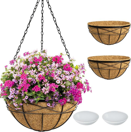 2 Pack 18 Inch Extra Large Deep Hanging Baskets by KarlliuHOMEGARDEN