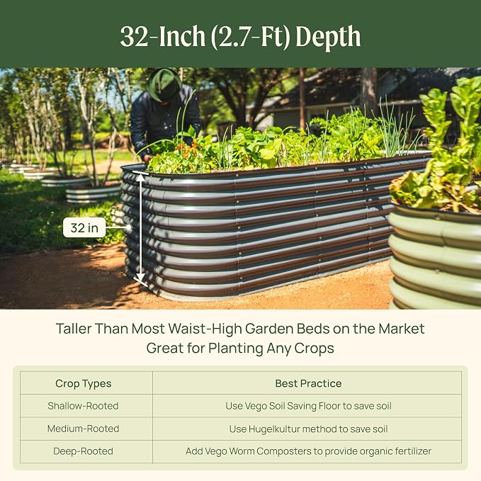 32" Extra Tall Raised Garden Bed Kits, 3.5 x 3.5 x 2.7ft Raised Planter Box - Image 5