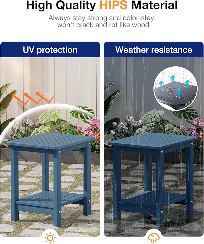 YEFU Outdoor Side Table for Patio: 16" HIPS Weather - Image 5
