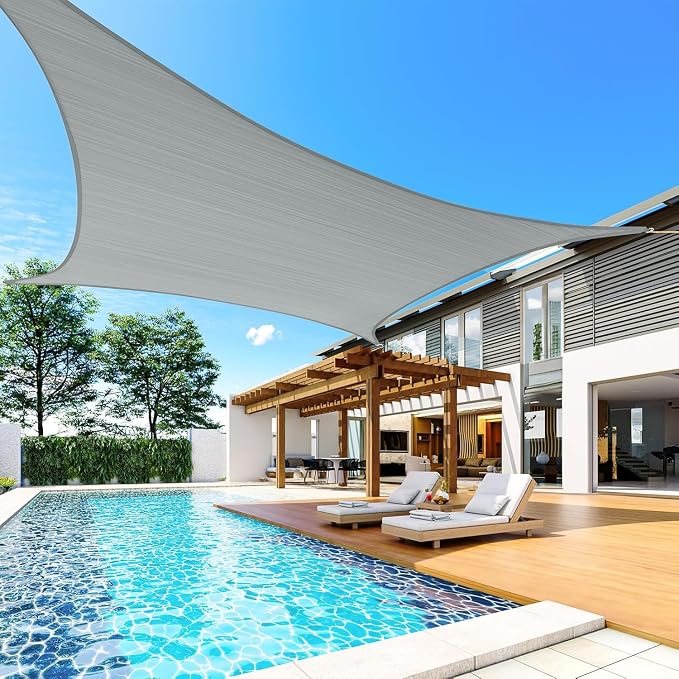 Quictent 20X20FT 185G HDPE Square Sun Shade Sail Canopy 98% UV Block Outdoor - Image 9