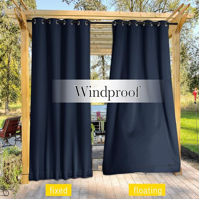 NICETOWN 2 Panels Gazebo Curtains Outdoor Waterproof & Windproof, Top and - Image 7