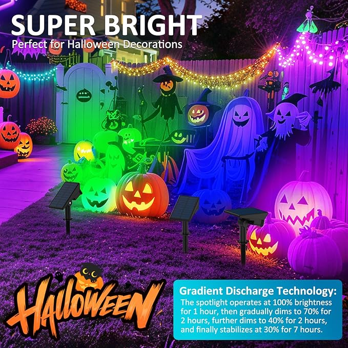 Halloween Solar Color Changing Lights Outdoor 7 Lighting Modes Waterproof IP65 - Image 5
