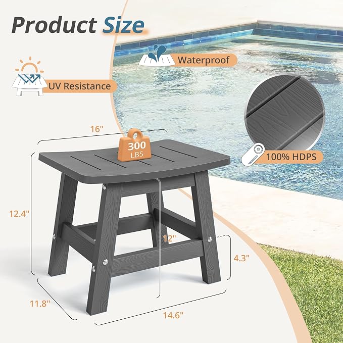 LUE BONA Outdoor Adirondack Ottomans, Footrest Footstool, Outdoor Foot Rest - Image 2