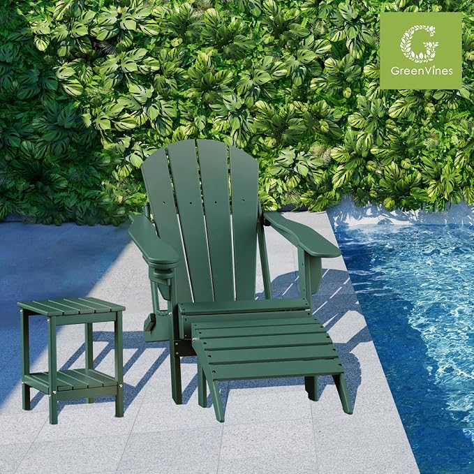 GREENVINES Adirondack-Outdoor-Side-Table | 14 x 13 Inches | HDPE Plastic | All - Image 2