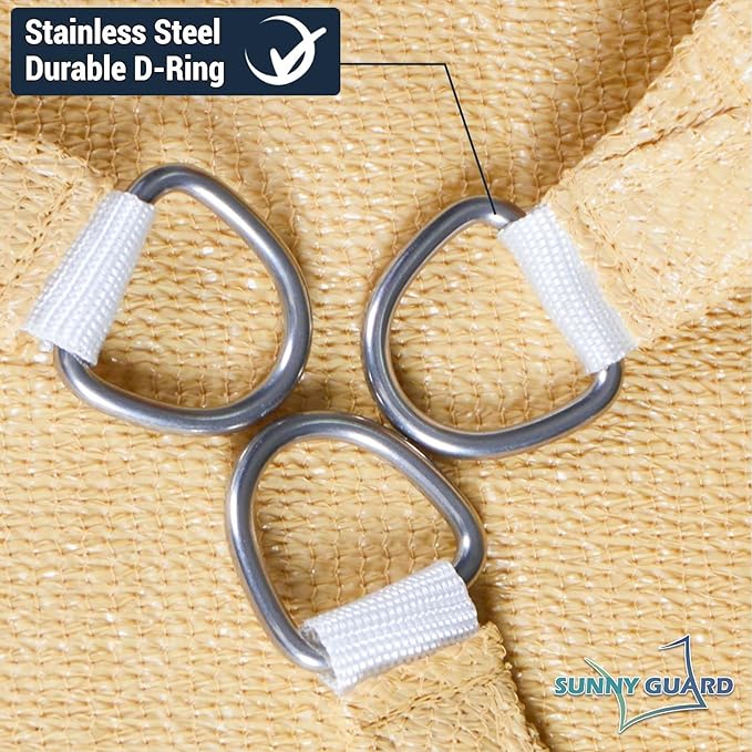 SUNNY GUARD Custom Size 7'x12' Sand Sun Shade Sail Rectangle UV Block Shade - Image 6